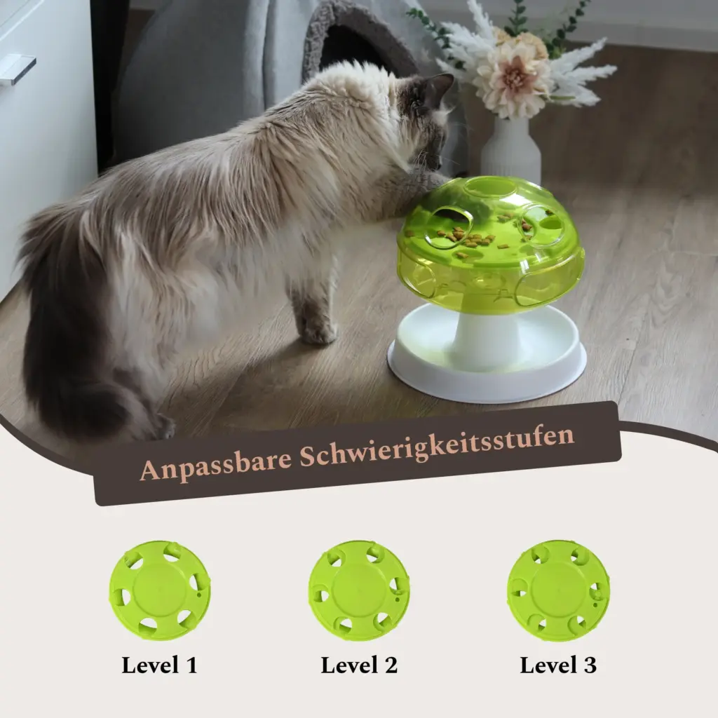 Futterspielzeug mit anpassbaren Schwierigkeitsstufen